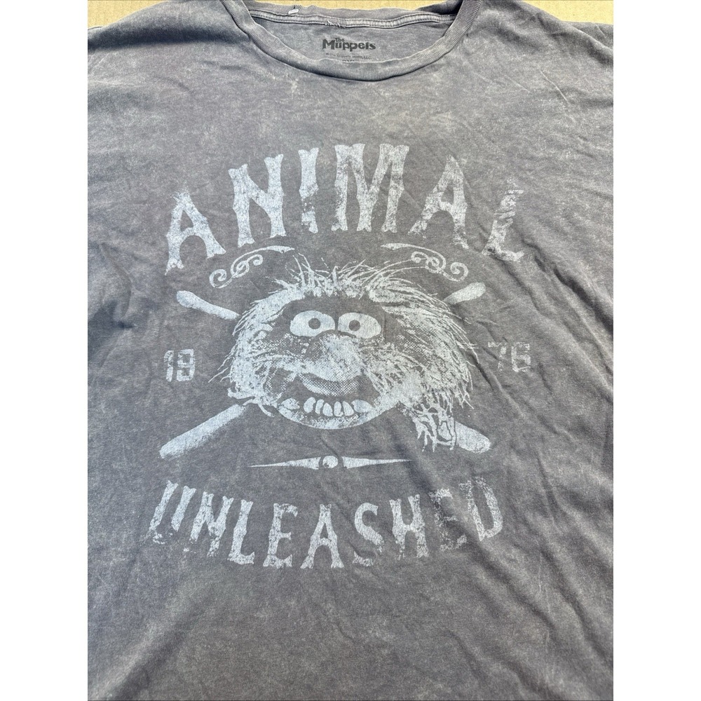 Muppets Animal Unleashed T Shirt Mens‎ 2XL Distressed Gray